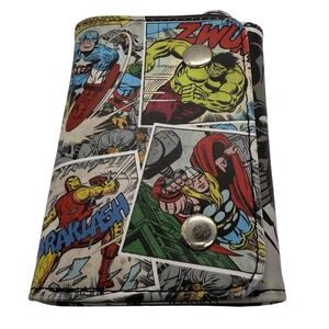 Marvel Comic Print Wallet Trifold Snap Closure Classic Heroes